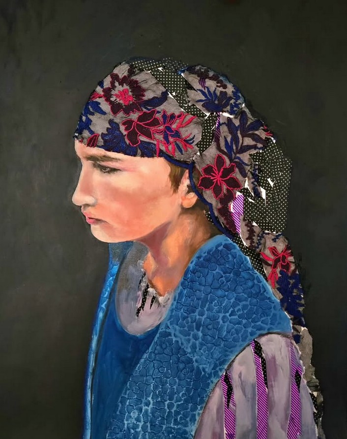 Daniela Nitulescu "Brave", Mixed media, Öl, Papier und Textilien auf Papier, 2024